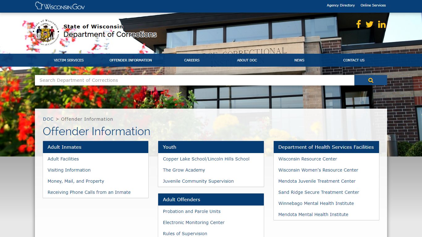 DOC Offender Information - Wisconsin Department of Corrections